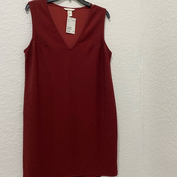 H&M Dresses & Skirts - H M - Deep Red - Glitter Dress - M
